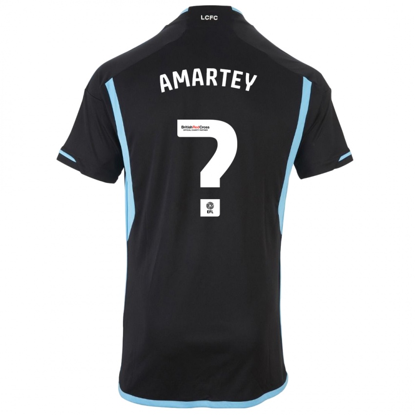 Dzieci Bobby Amartey #0 Czarny Wyjazdowa Koszulka 2023/24 Koszulki Klubowe