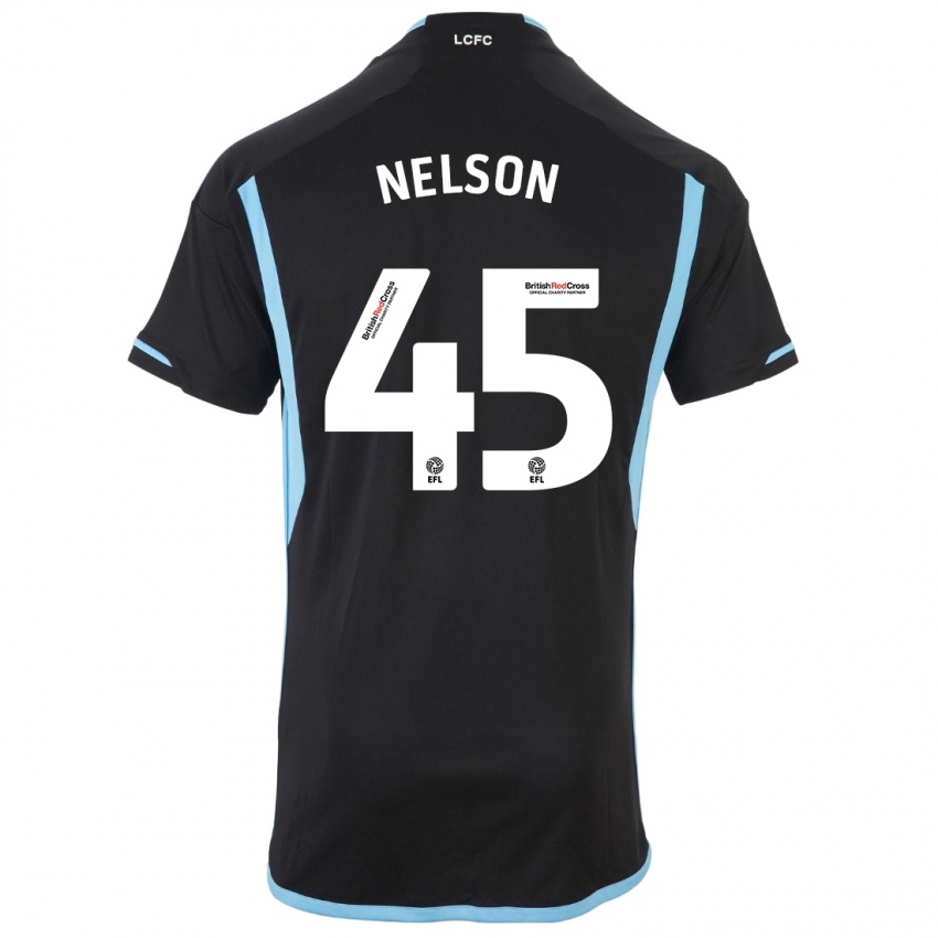 Dzieci Ben Nelson #45 Czarny Wyjazdowa Koszulka 2023/24 Koszulki Klubowe