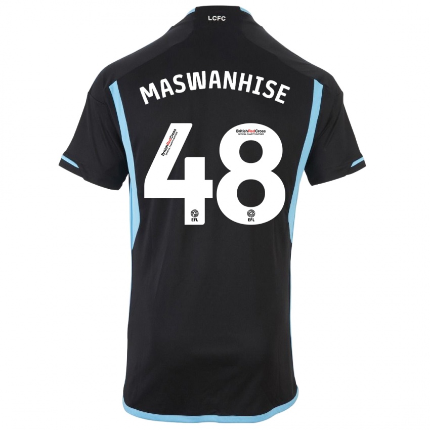 Dzieci Tawanda Maswanhise #48 Czarny Wyjazdowa Koszulka 2023/24 Koszulki Klubowe