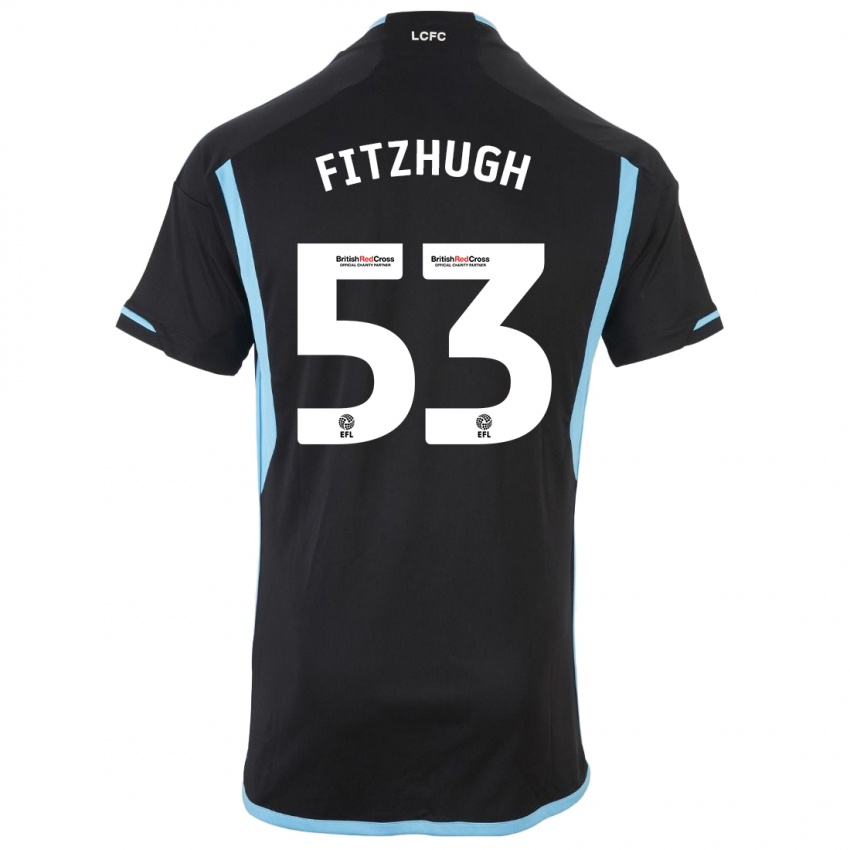 Dzieci Ethan Fitzhugh #53 Czarny Wyjazdowa Koszulka 2023/24 Koszulki Klubowe