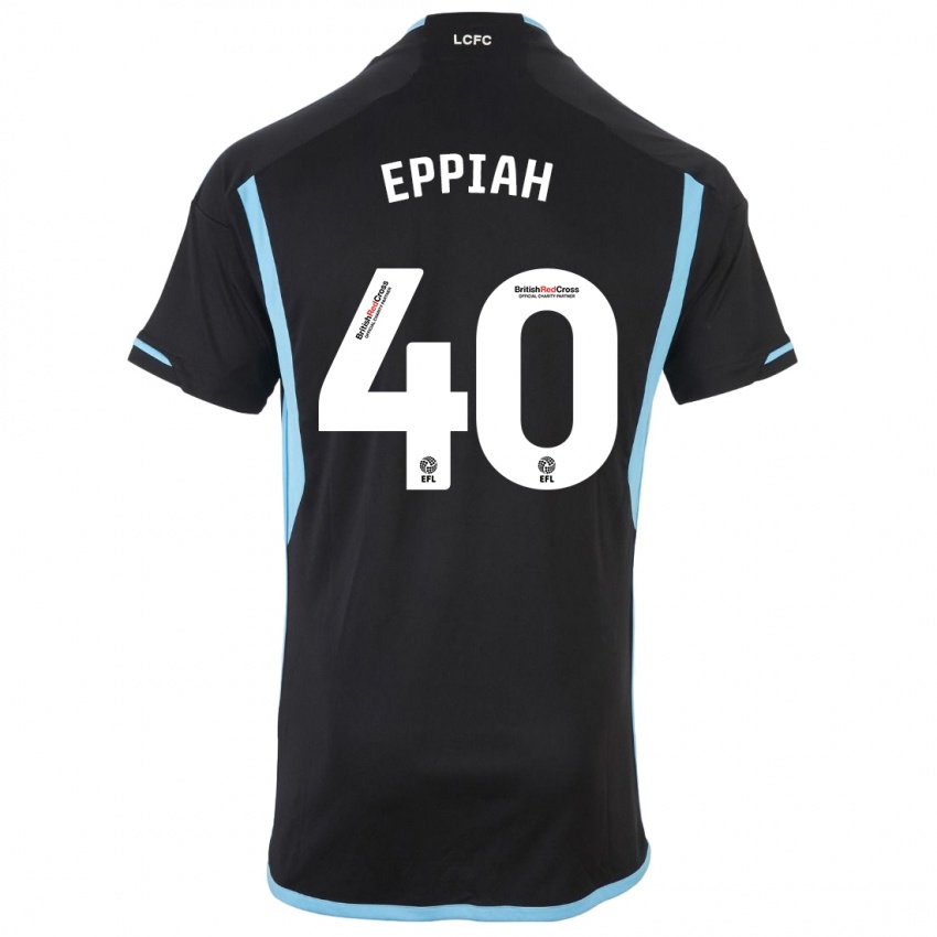 Dzieci Josh Eppiah #40 Czarny Wyjazdowa Koszulka 2023/24 Koszulki Klubowe