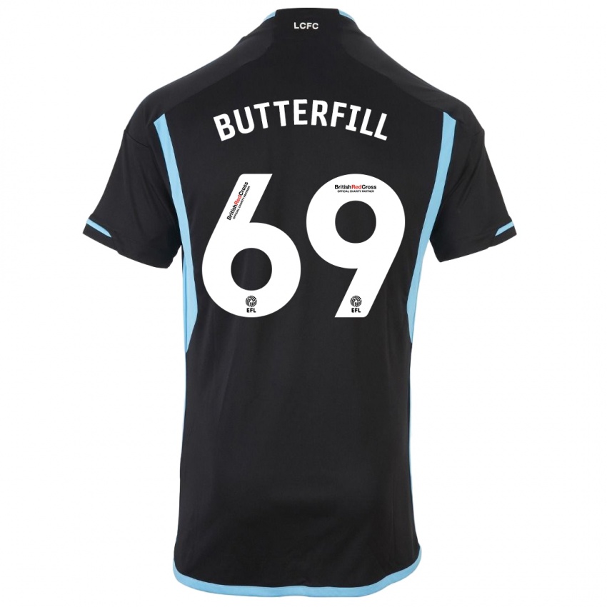 Dzieci Jack Butterfill #69 Czarny Wyjazdowa Koszulka 2023/24 Koszulki Klubowe