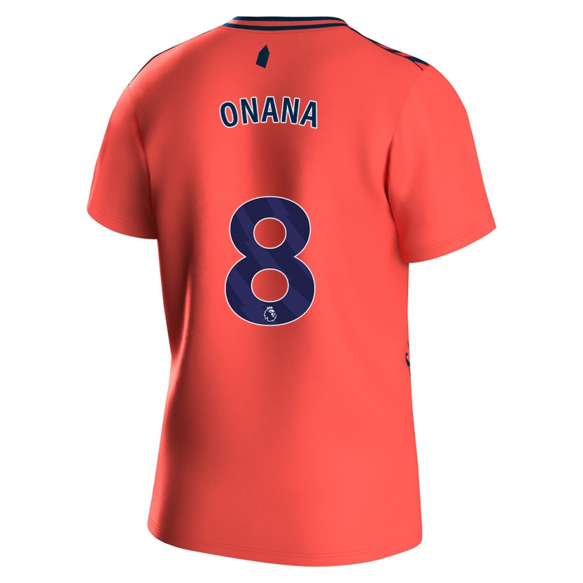 Dzieci Amadou Onana #8 Koral Wyjazdowa Koszulka 2023/24 Koszulki Klubowe