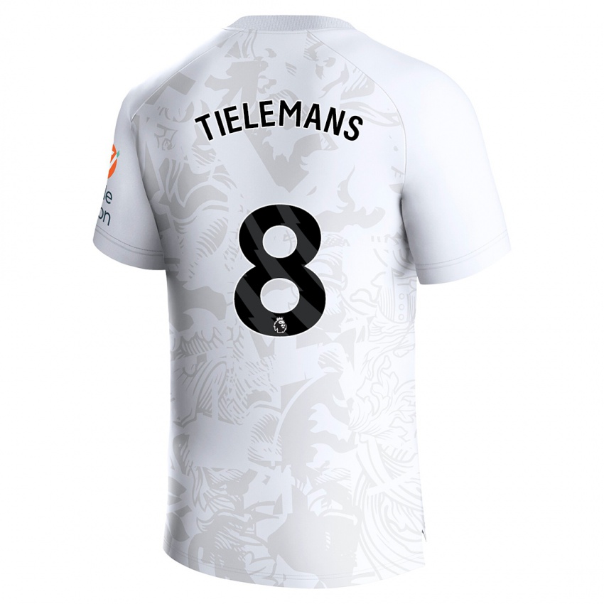 Dzieci Youri Tielemans #8 Biały Wyjazdowa Koszulka 2023/24 Koszulki Klubowe
