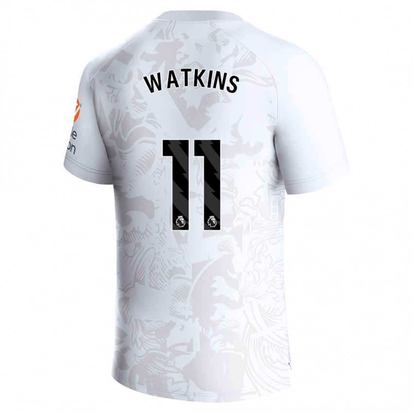 Dzieci Ollie Watkins #11 Biały Wyjazdowa Koszulka 2023/24 Koszulki Klubowe
