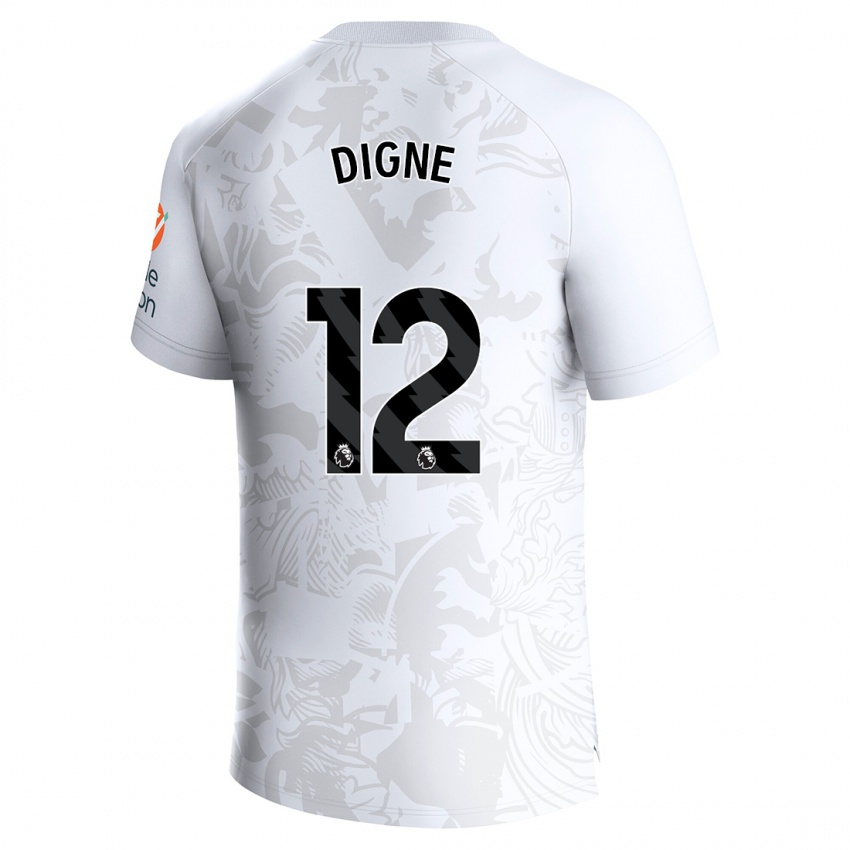 Dzieci Lucas Digne #12 Biały Wyjazdowa Koszulka 2023/24 Koszulki Klubowe
