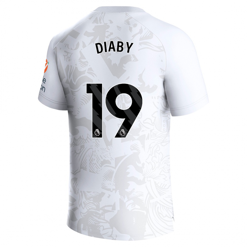 Dzieci Moussa Diaby #19 Biały Wyjazdowa Koszulka 2023/24 Koszulki Klubowe