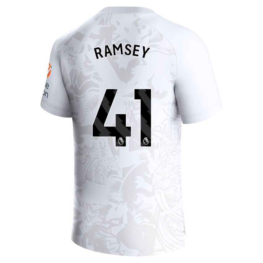 Dzieci Jacob Ramsey #41 Biały Wyjazdowa Koszulka 2023/24 Koszulki Klubowe