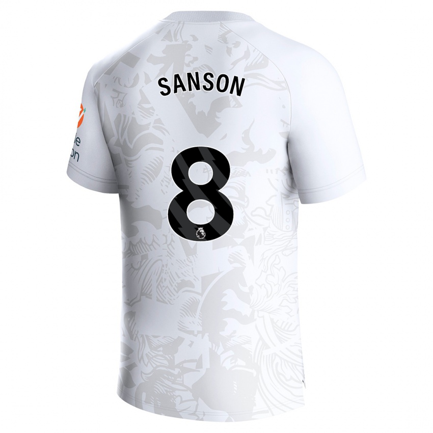 Dzieci Morgan Sanson #8 Biały Wyjazdowa Koszulka 2023/24 Koszulki Klubowe