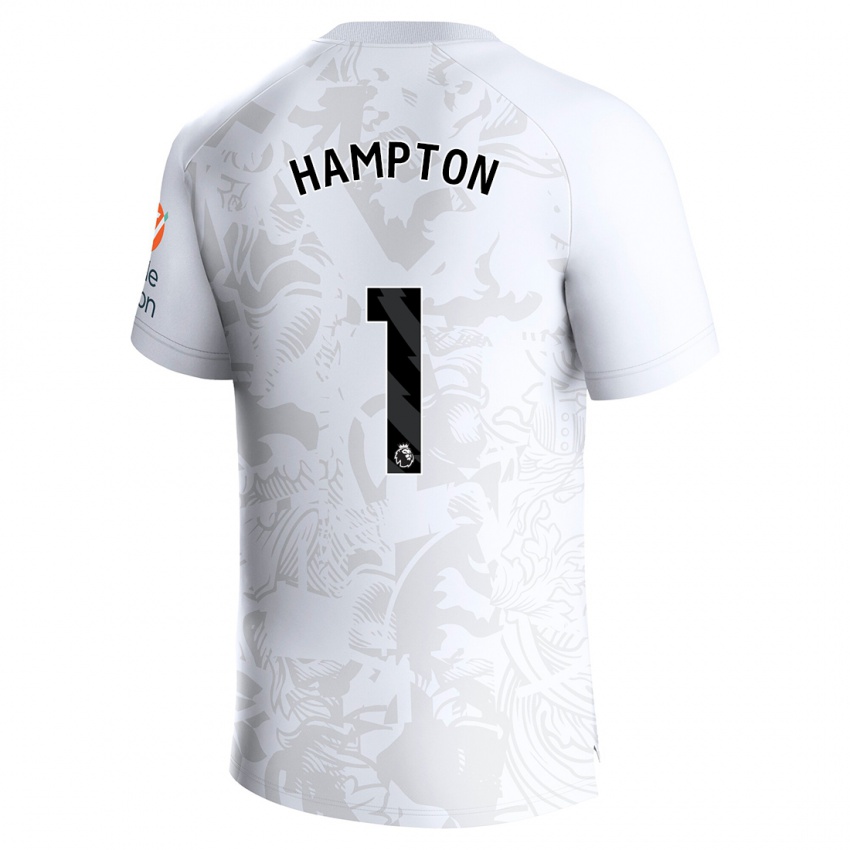 Dzieci Hannah Hampton #1 Biały Wyjazdowa Koszulka 2023/24 Koszulki Klubowe