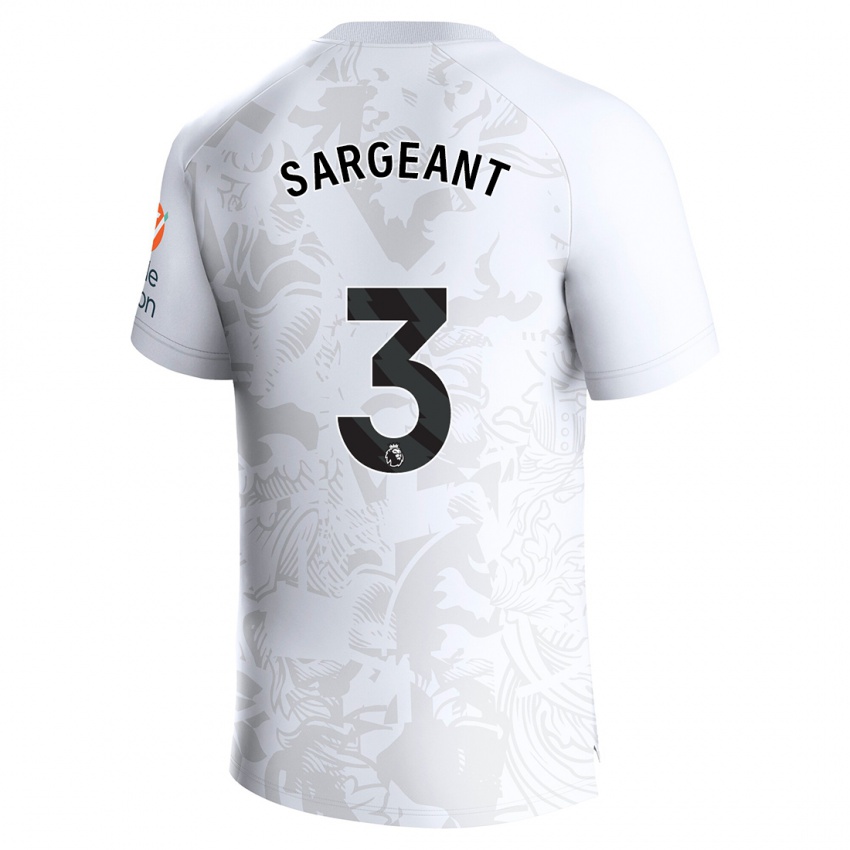 Dzieci Meaghan Sargeant #3 Biały Wyjazdowa Koszulka 2023/24 Koszulki Klubowe