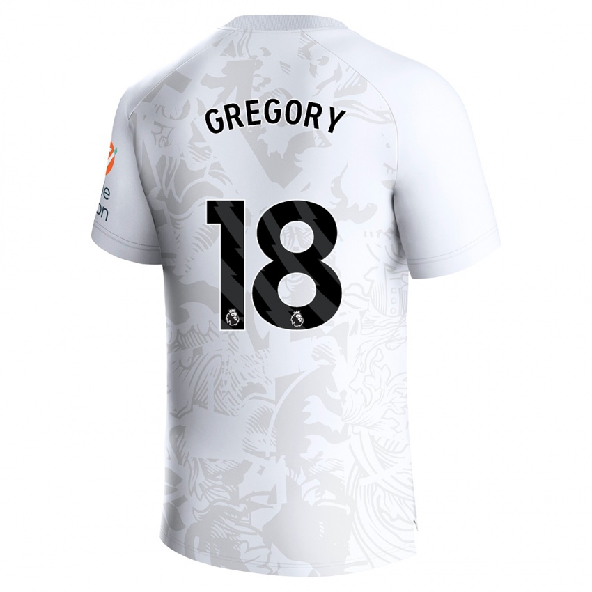 Dzieci Freya Gregory #18 Biały Wyjazdowa Koszulka 2023/24 Koszulki Klubowe