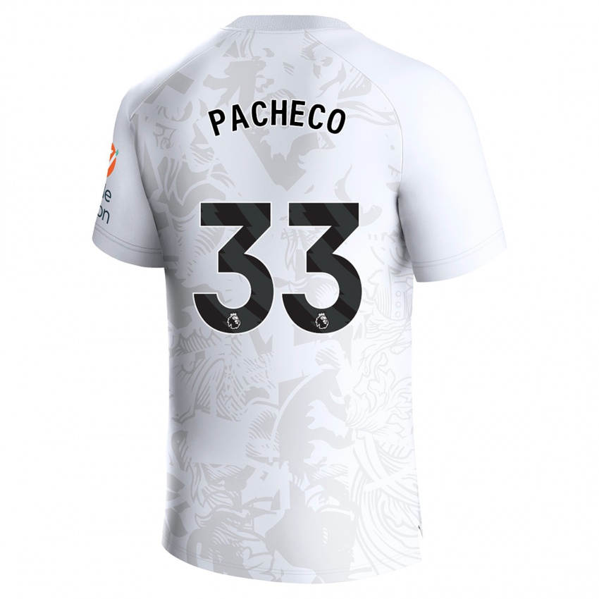Dzieci Maz Pacheco #33 Biały Wyjazdowa Koszulka 2023/24 Koszulki Klubowe