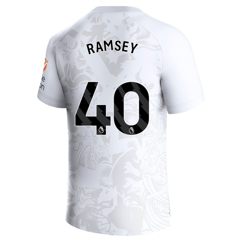 Dzieci Aaron Ramsey #40 Biały Wyjazdowa Koszulka 2023/24 Koszulki Klubowe