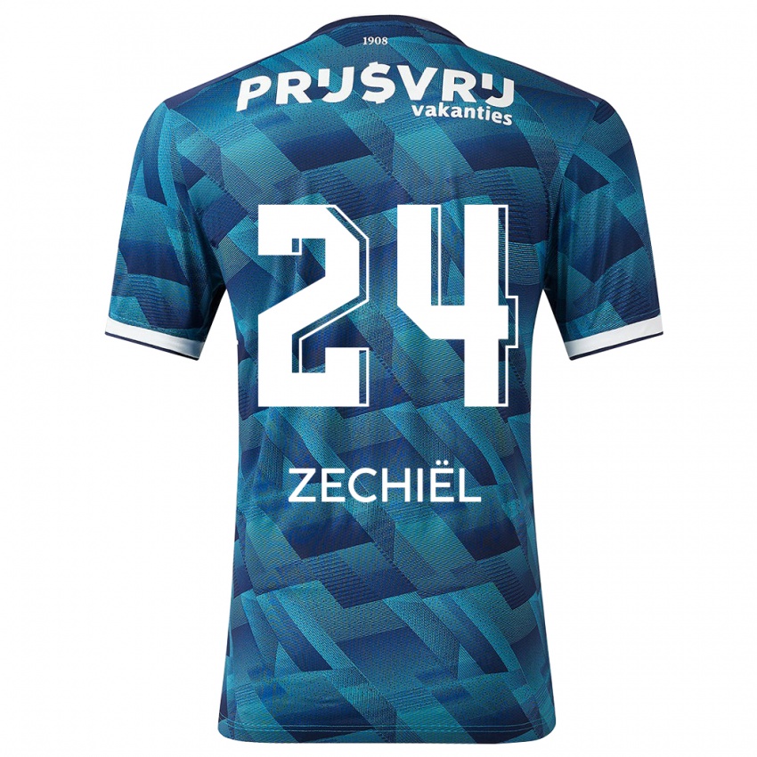 Dzieci Gjivai Zechiel #24 Niebieski Wyjazdowa Koszulka 2023/24 Koszulki Klubowe