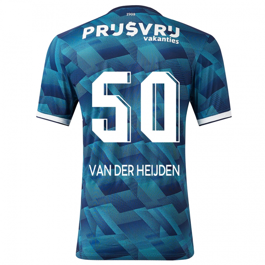 Dzieci Delano Van Der Heijden #50 Niebieski Wyjazdowa Koszulka 2023/24 Koszulki Klubowe
