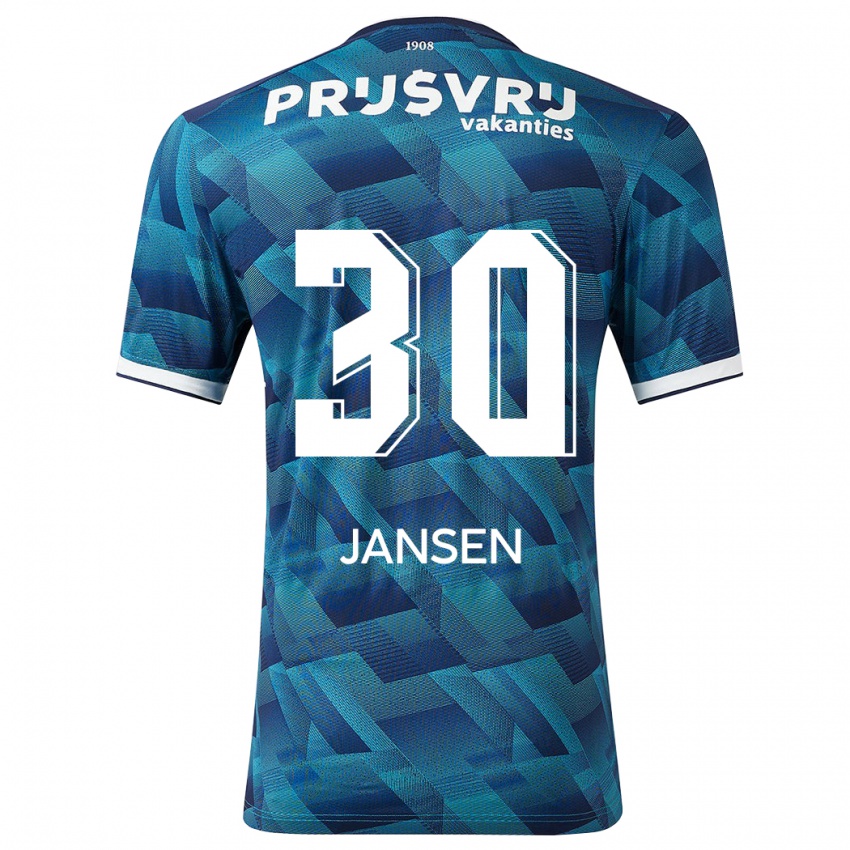 Dzieci Thijs Jansen #30 Niebieski Wyjazdowa Koszulka 2023/24 Koszulki Klubowe