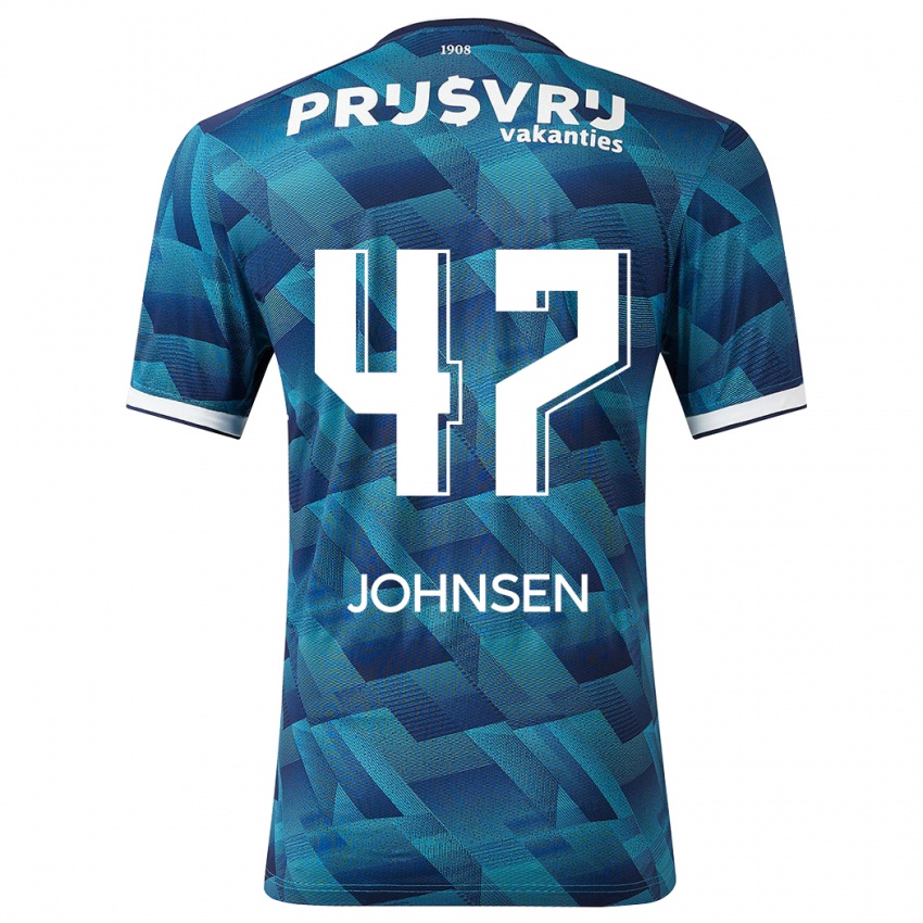 Dzieci Mikael Torset Johnsen #47 Niebieski Wyjazdowa Koszulka 2023/24 Koszulki Klubowe