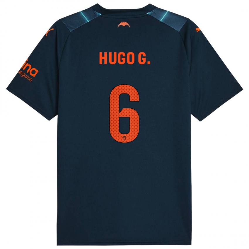 Dzieci Hugo Guillamon #6 Niebieski Morski Wyjazdowa Koszulka 2023/24 Koszulki Klubowe