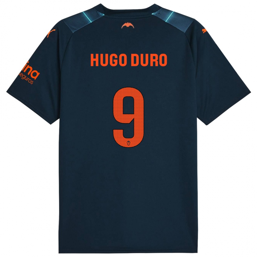 Dzieci Hugo Duro #9 Niebieski Morski Wyjazdowa Koszulka 2023/24 Koszulki Klubowe
