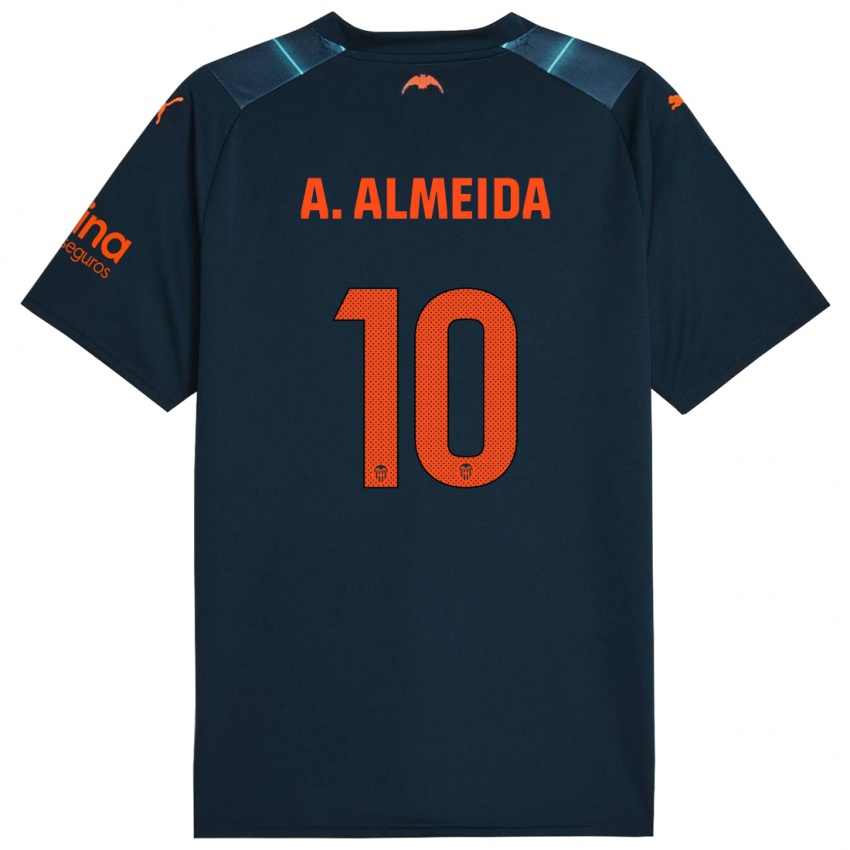 Dzieci André Almeida #10 Niebieski Morski Wyjazdowa Koszulka 2023/24 Koszulki Klubowe