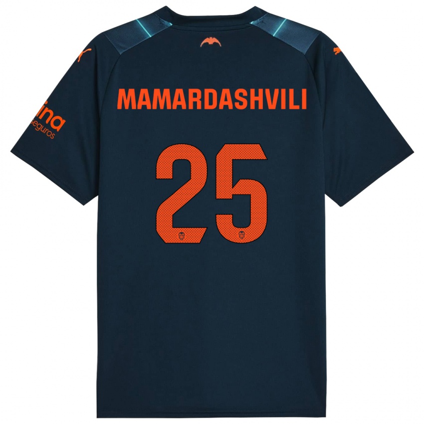 Dzieci Giorgi Mamardashvili #25 Niebieski Morski Wyjazdowa Koszulka 2023/24 Koszulki Klubowe