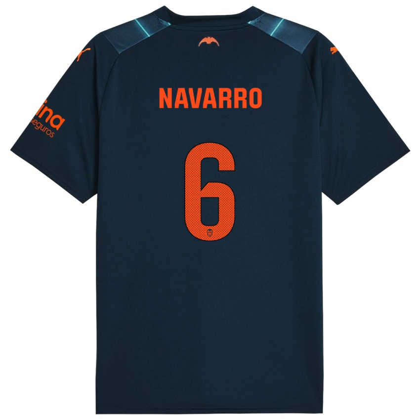 Dzieci Javi Navarro #6 Niebieski Morski Wyjazdowa Koszulka 2023/24 Koszulki Klubowe