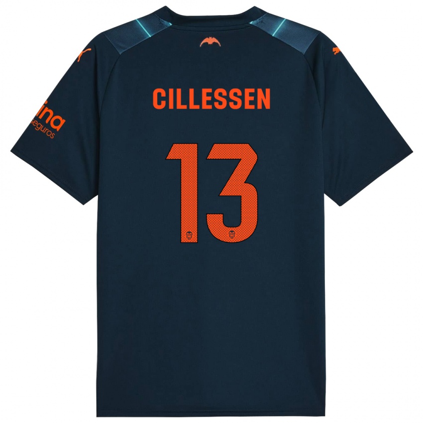 Dzieci Jasper Cillessen #13 Niebieski Morski Wyjazdowa Koszulka 2023/24 Koszulki Klubowe