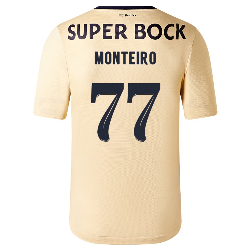 Dzieci Rui Monteiro #77 Beżowo-Złoty Wyjazdowa Koszulka 2023/24 Koszulki Klubowe