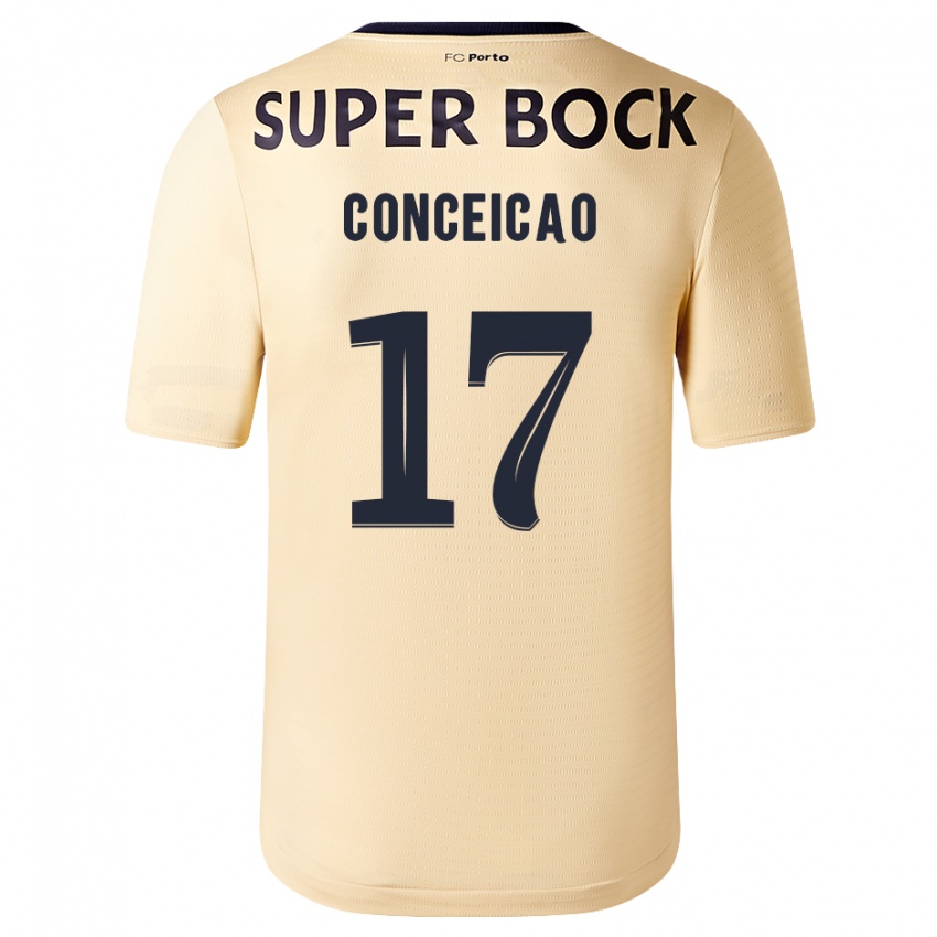 Dzieci Rodrigo Conceicao #17 Beżowo-Złoty Wyjazdowa Koszulka 2023/24 Koszulki Klubowe