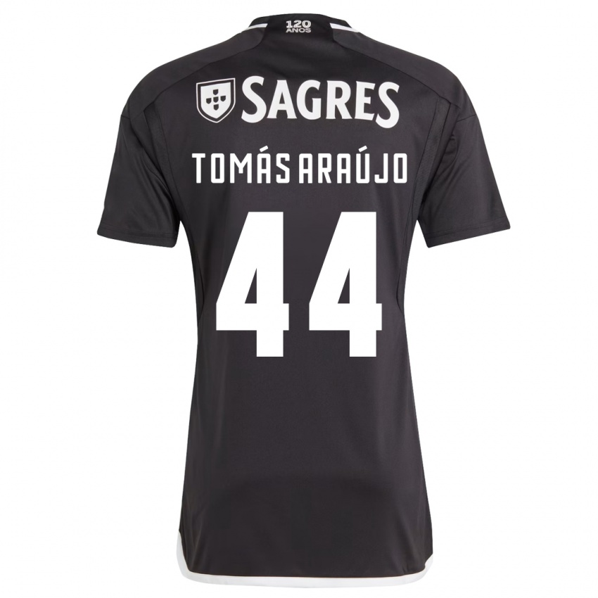 Dzieci Tomás Araújo #44 Czarny Wyjazdowa Koszulka 2023/24 Koszulki Klubowe
