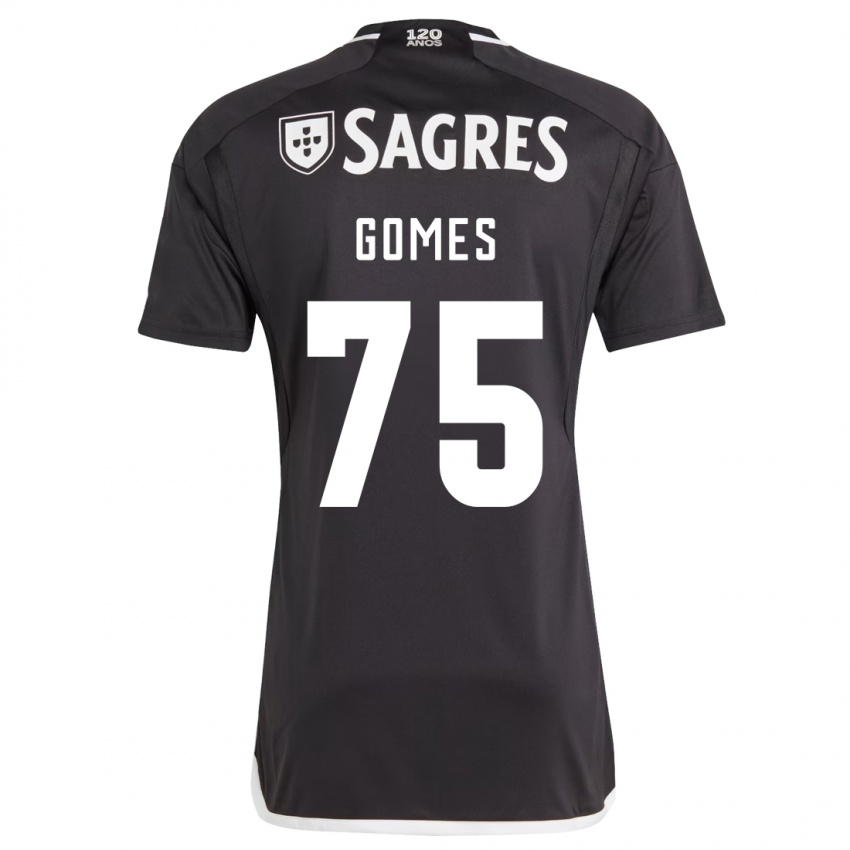 Dzieci André Gomes #75 Czarny Wyjazdowa Koszulka 2023/24 Koszulki Klubowe