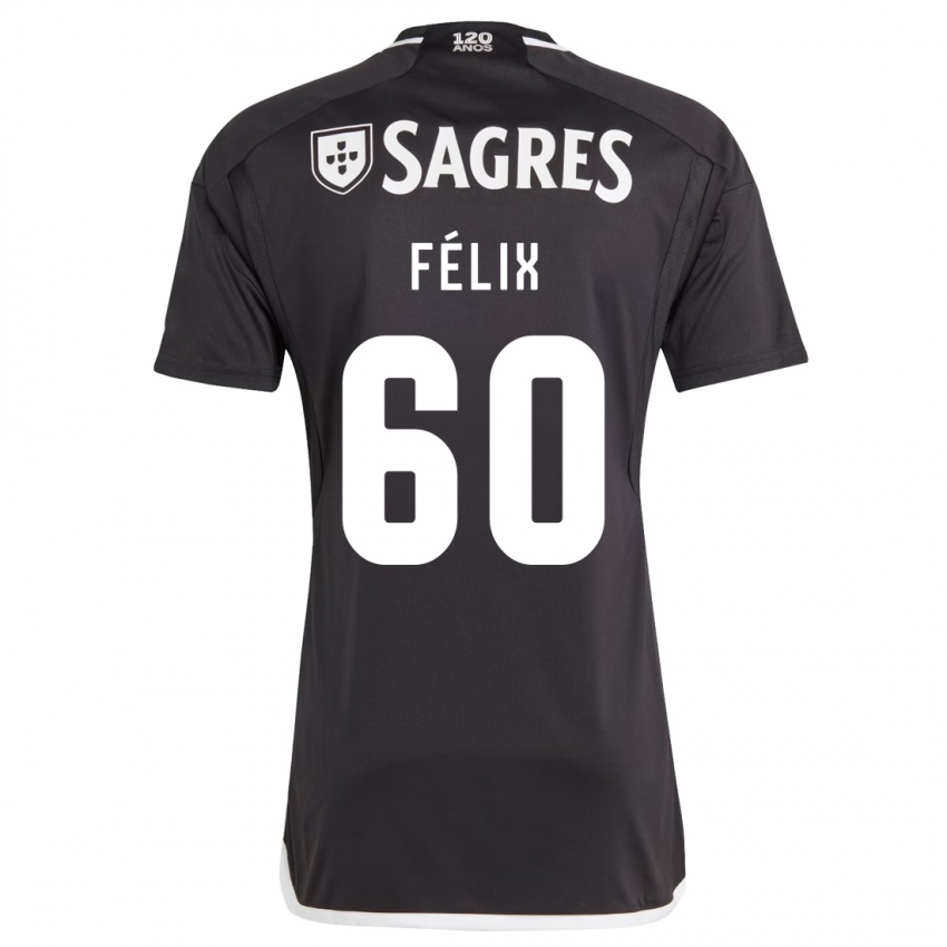 Dzieci Nuno Félix #60 Czarny Wyjazdowa Koszulka 2023/24 Koszulki Klubowe
