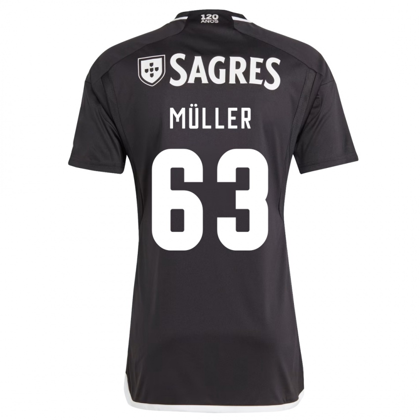Dzieci José Müller #63 Czarny Wyjazdowa Koszulka 2023/24 Koszulki Klubowe