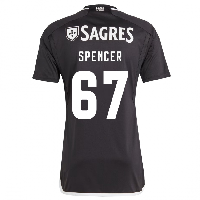 Dzieci Diogo Spencer #67 Czarny Wyjazdowa Koszulka 2023/24 Koszulki Klubowe