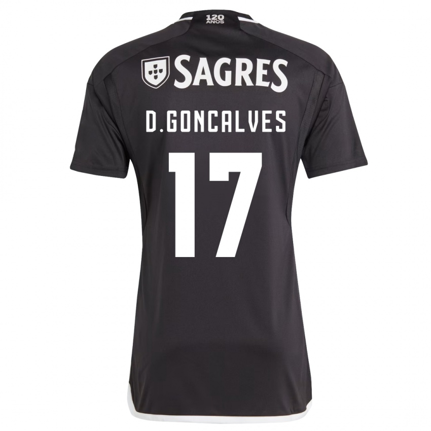 Dzieci Diogo Goncalves #17 Czarny Wyjazdowa Koszulka 2023/24 Koszulki Klubowe