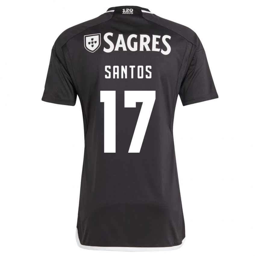 Dzieci Daniela Santos #17 Czarny Wyjazdowa Koszulka 2023/24 Koszulki Klubowe