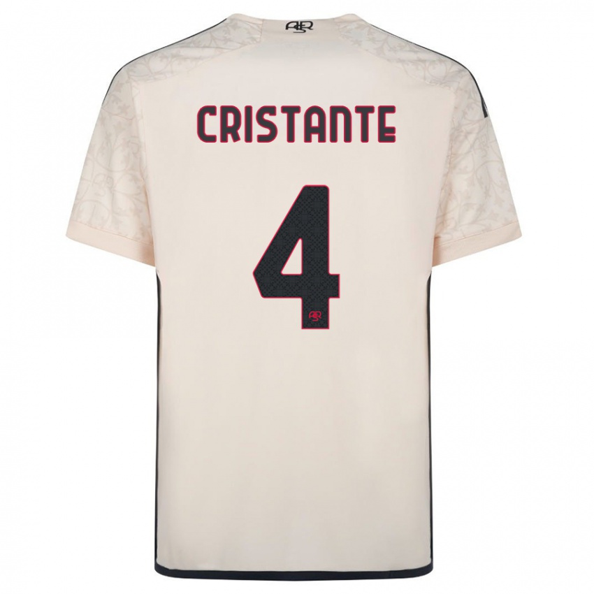 Dzieci Bryan Cristante #4 Białawy Wyjazdowa Koszulka 2023/24 Koszulki Klubowe