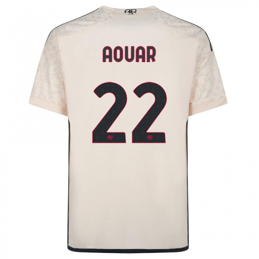 Dzieci Houssem Aouar #22 Białawy Wyjazdowa Koszulka 2023/24 Koszulki Klubowe