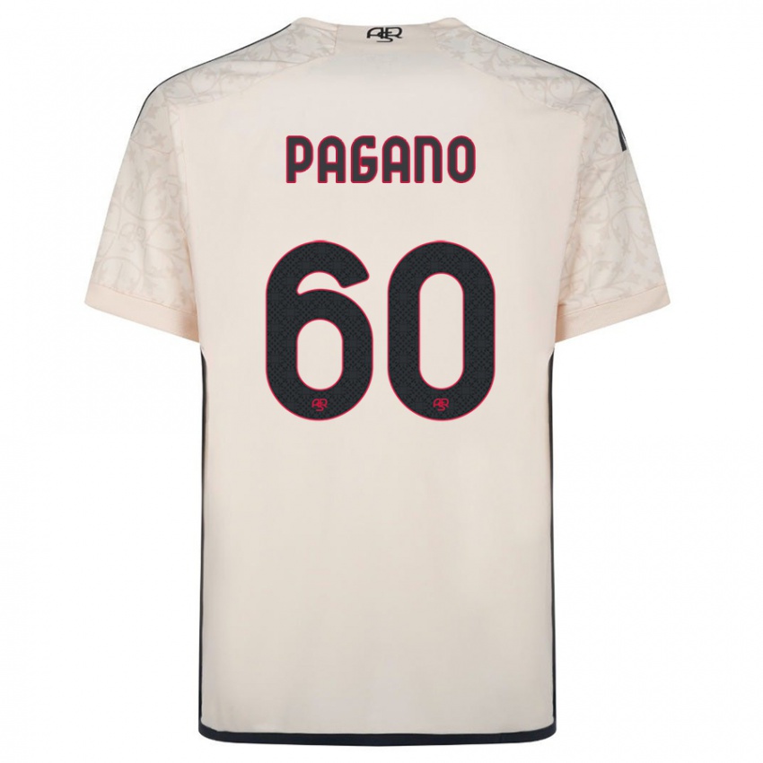 Dzieci Riccardo Pagano #60 Białawy Wyjazdowa Koszulka 2023/24 Koszulki Klubowe