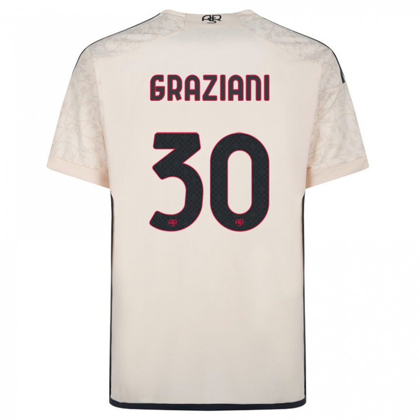 Dzieci Leonardo Graziani #30 Białawy Wyjazdowa Koszulka 2023/24 Koszulki Klubowe