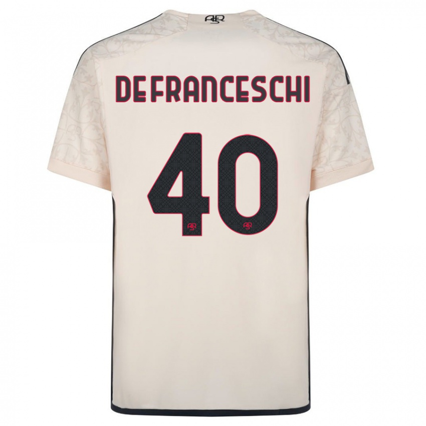 Dzieci Leonardo De Franceschi #40 Białawy Wyjazdowa Koszulka 2023/24 Koszulki Klubowe