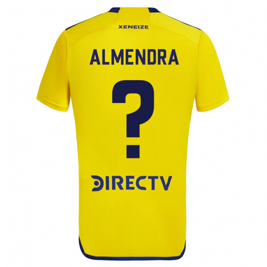 Dzieci Agustin Almendra #0 Żółty Wyjazdowa Koszulka 2023/24 Koszulki Klubowe