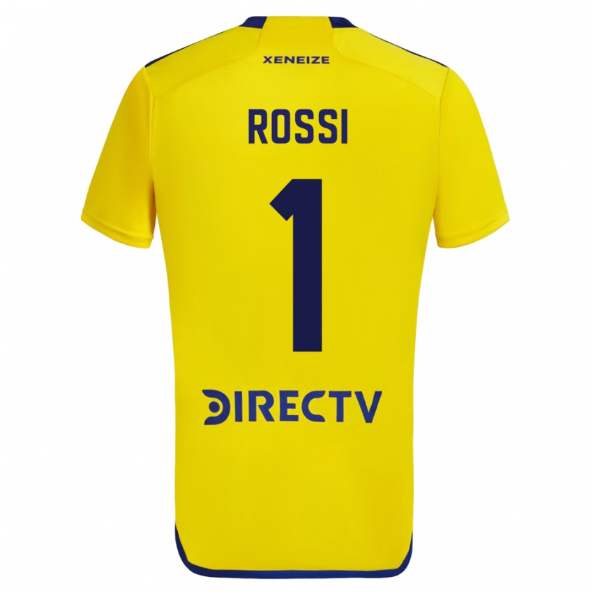 Dzieci Agustin Rossi #1 Żółty Wyjazdowa Koszulka 2023/24 Koszulki Klubowe