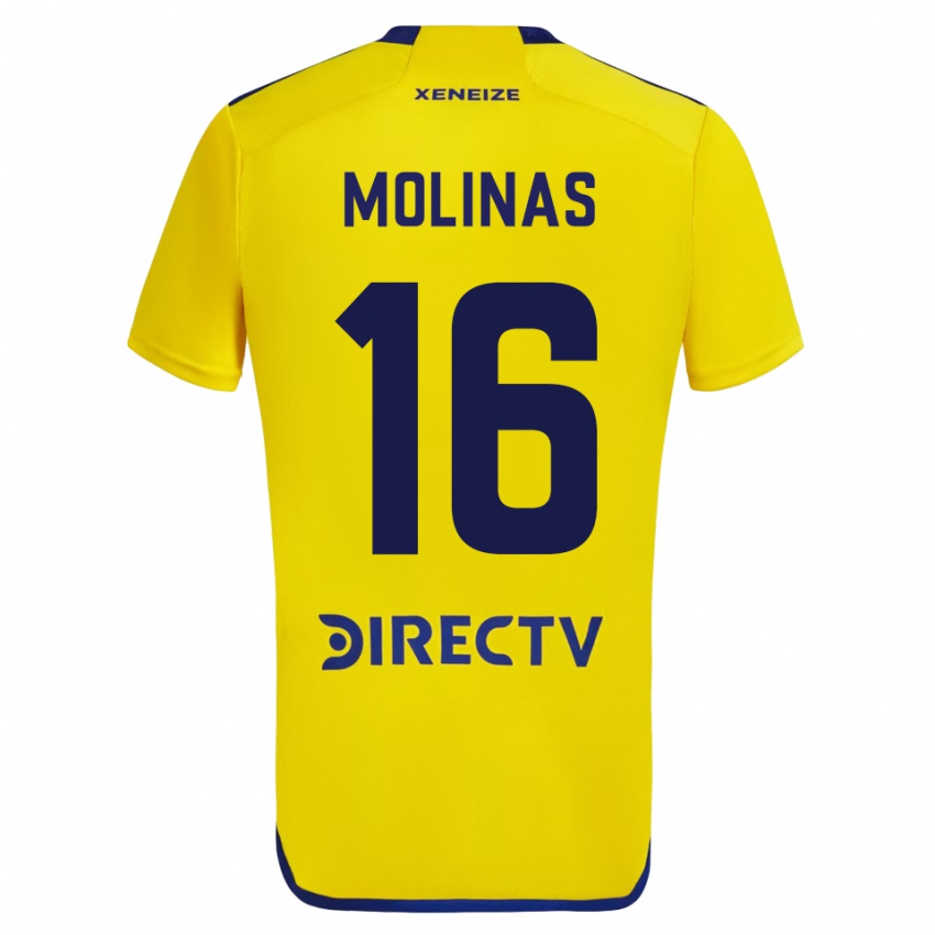 Dzieci Aaron Molinas #16 Żółty Wyjazdowa Koszulka 2023/24 Koszulki Klubowe