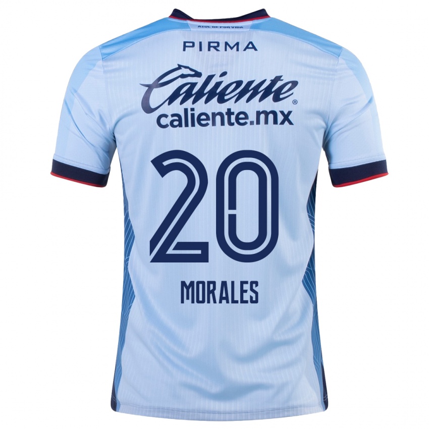 Dzieci Iván Morales #20 Niebieskie Niebo Wyjazdowa Koszulka 2023/24 Koszulki Klubowe
