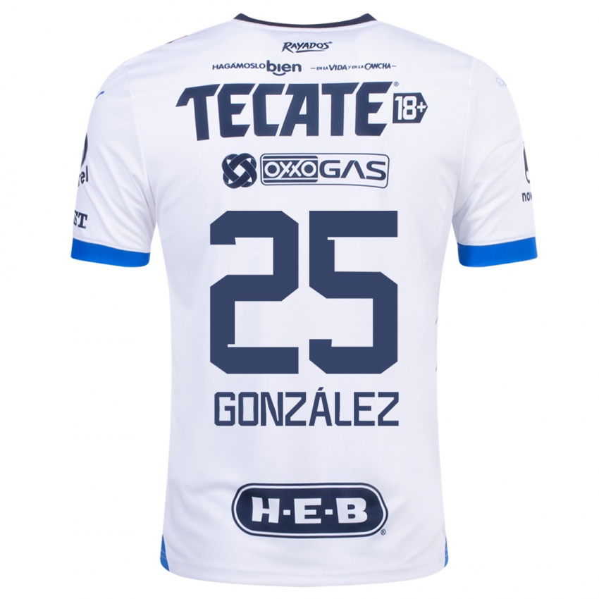 Dzieci Jonathan González #25 Biały Wyjazdowa Koszulka 2023/24 Koszulki Klubowe