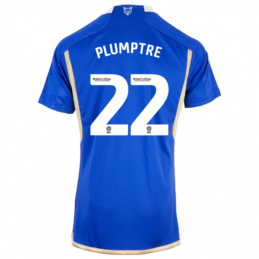 Męski Ashleigh Plumptre #22 Królewski Niebieski Domowa Koszulka 2023/24 Koszulki Klubowe