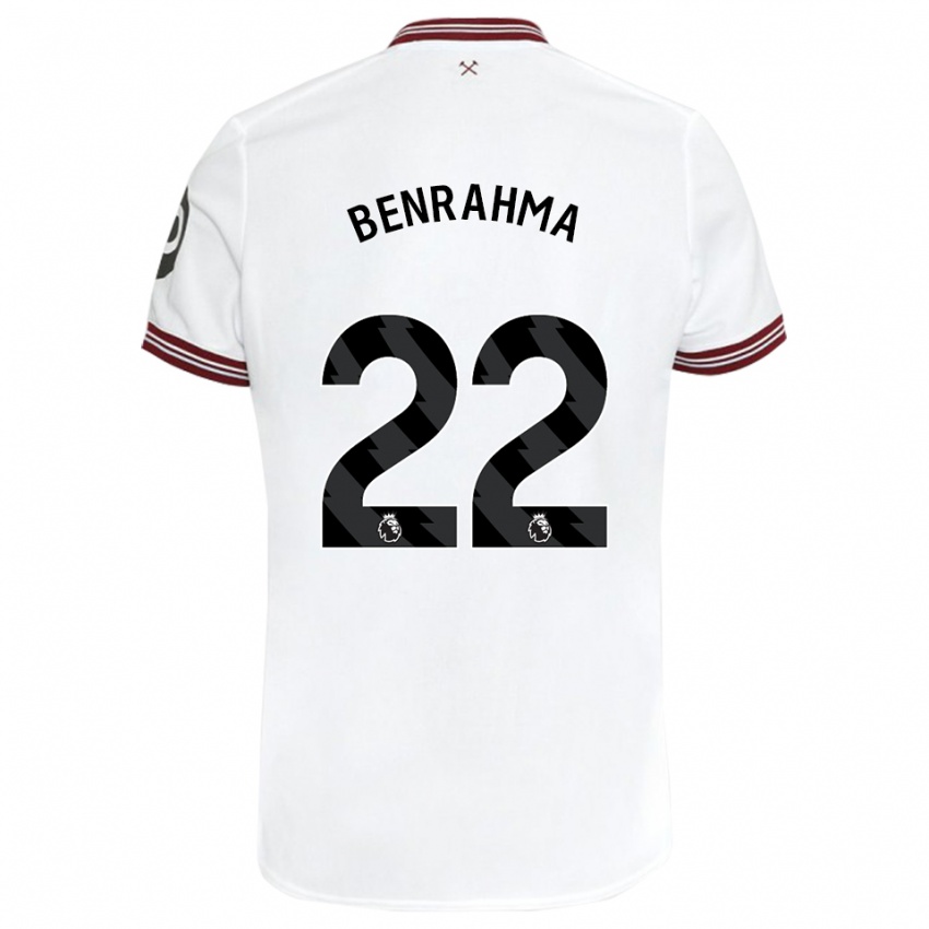 Męski Said Benrahma #22 Biały Wyjazdowa Koszulka 2023/24 Koszulki Klubowe
