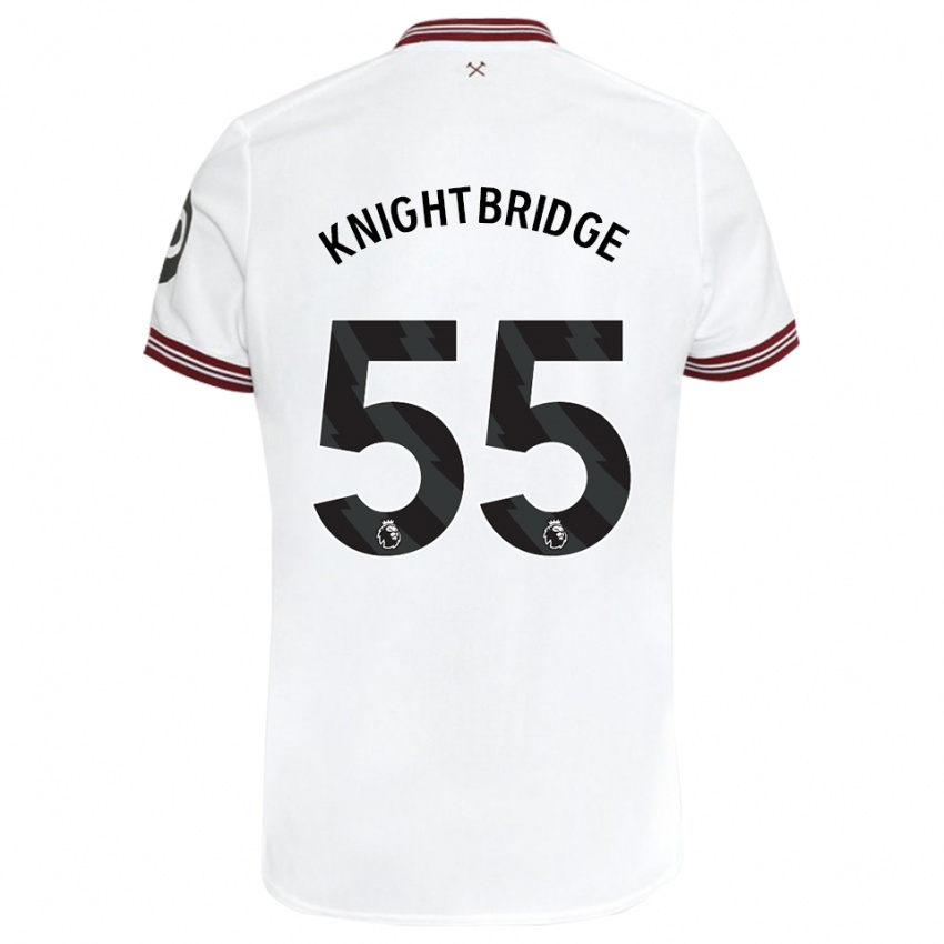 Męski Jacob Knightbridge #55 Biały Wyjazdowa Koszulka 2023/24 Koszulki Klubowe